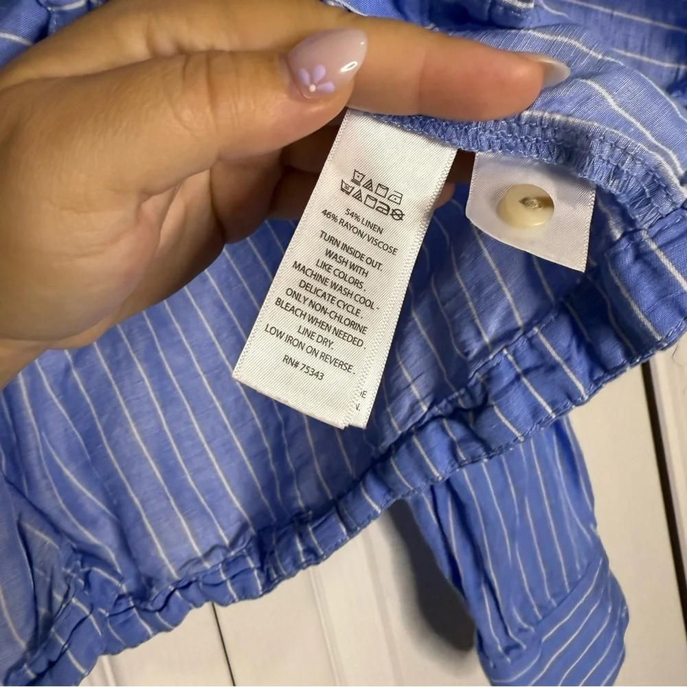 Rachel Zoe Blue and White Striped Shirt (Box B) - Picture 4 of 5